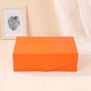 Custom Logo Orange Folding Magnetic Mystery Packaging Box With Lid Paper Cardboard Box