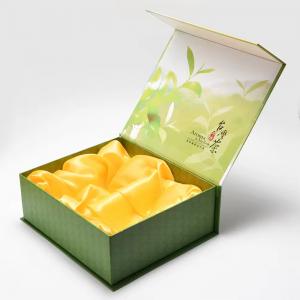 Premium Custom Logo Tea and Coffee Luxury Magnetic Gift Paper Box Uv Printing Gift Packaging Box With Silk Satin