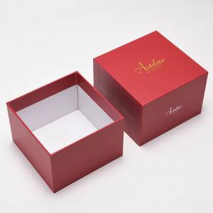 Jewelry Necklace Earrings Box Custom logo Recyclable Eco-friendly Cardboard Red Simple Fashion Lid and Base Box Gift Box